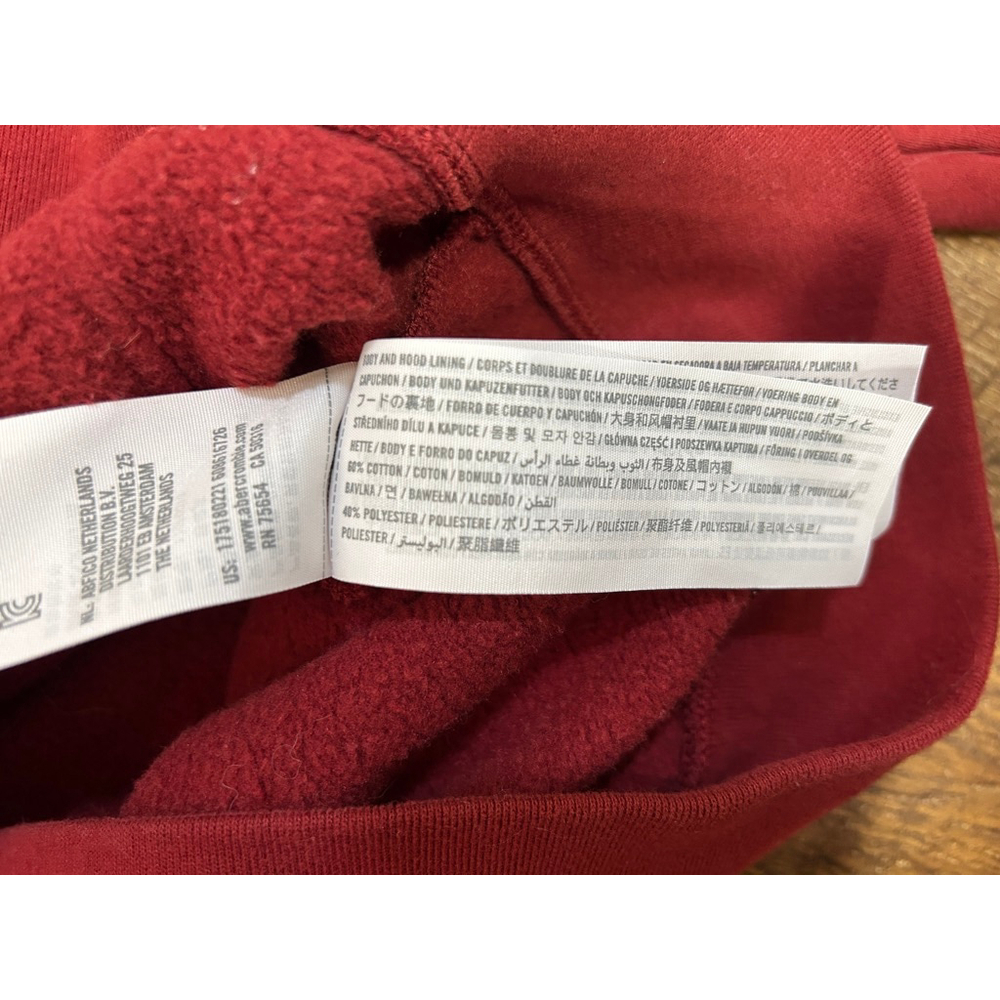 Men's Abercrombie & Fitch Red Full-Zip Hoodie S - Picture 5 of 6